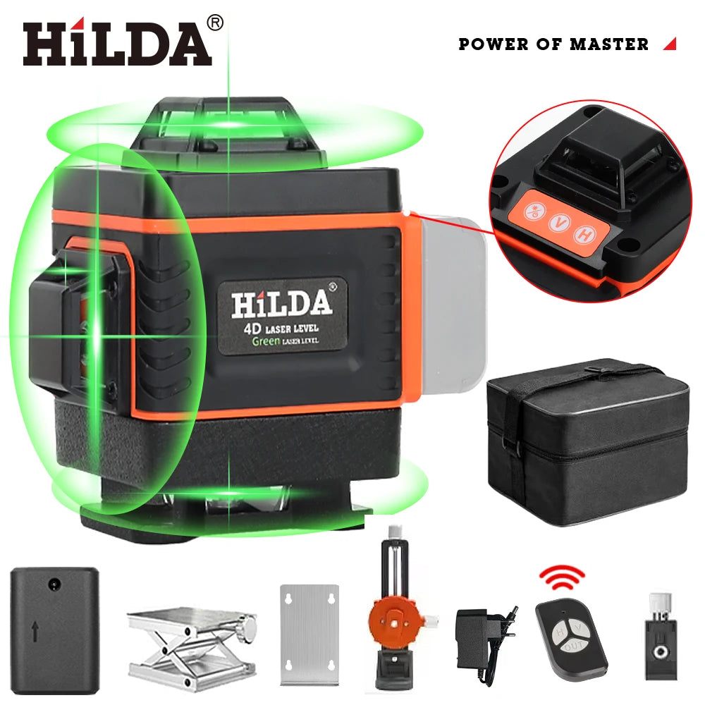 HILDA 16 Line Green Laser Level for Accurate Measurements - Smarsty