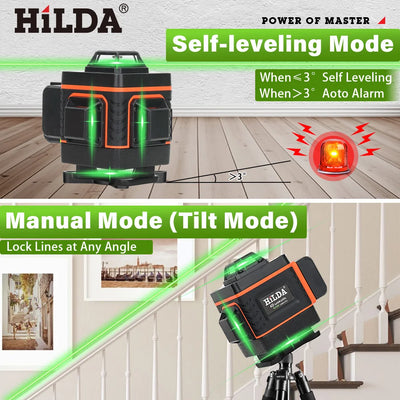 HILDA 16 Line Green Laser Level for Accurate Measurements - Smarsty