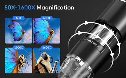 WiFi Digital Microscope 50X-1600X Handheld for Kids - Smarsty