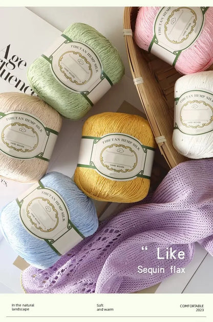 Cotton Linen Lace Yarn for Summer Crochet Projects - Smarsty