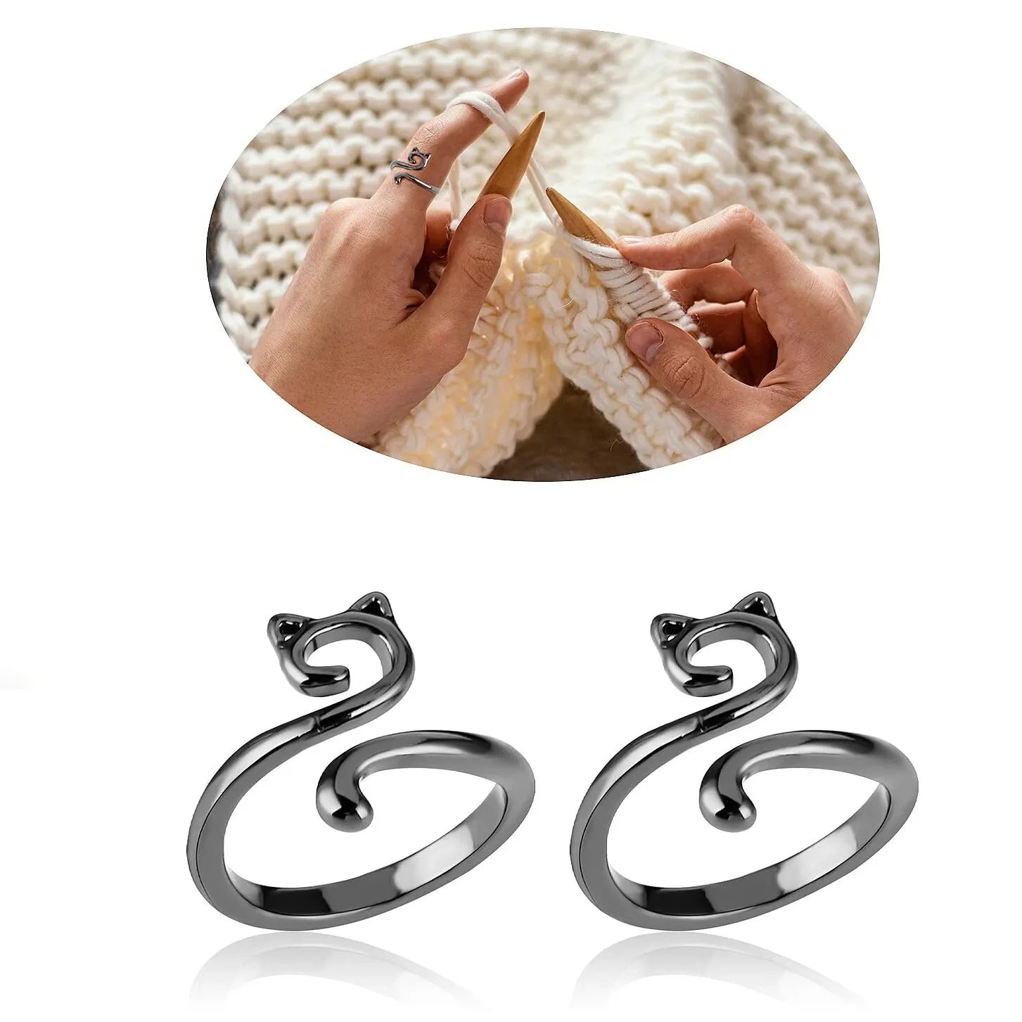 Adjustable Knitting Crochet Rings for Faster Yarn Tension - Smarsty