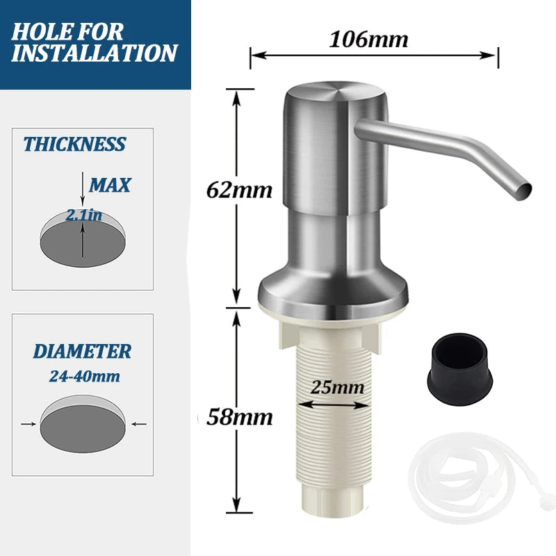 Stainless Steel Soap Dispenser Extension Kit for Kitchen - Smarsty