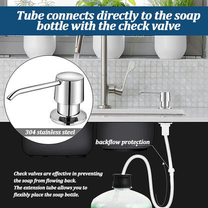 Stainless Steel Soap Dispenser Extension Kit for Kitchen - Smarsty