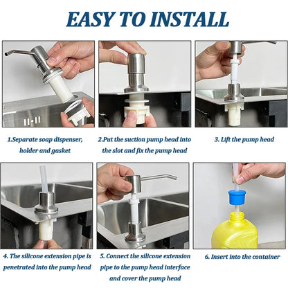 Stainless Steel Soap Dispenser Extension Kit for Kitchen - Smarsty