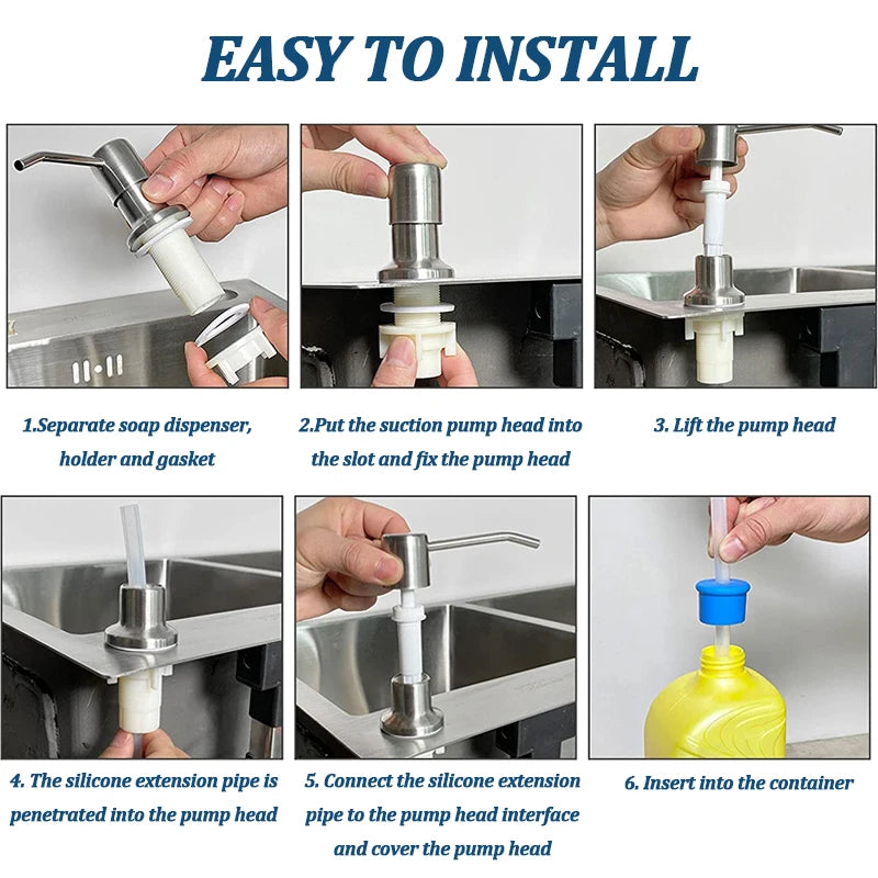 Stainless Steel Soap Dispenser Extension Kit for Kitchen - Smarsty