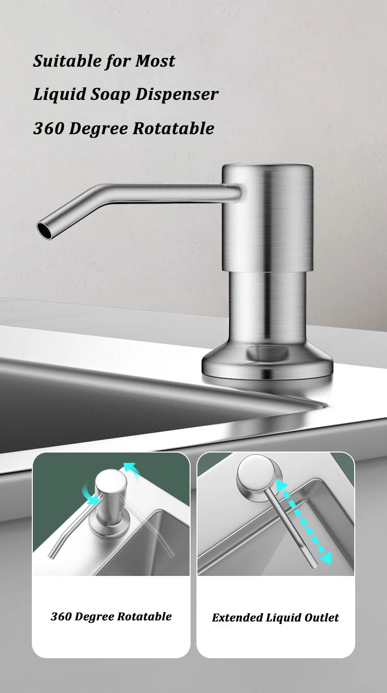 Stainless Steel Soap Dispenser Extension Kit for Kitchen - Smarsty