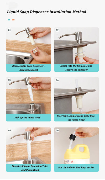 Stainless Steel Soap Dispenser Extension Kit for Kitchen - Smarsty