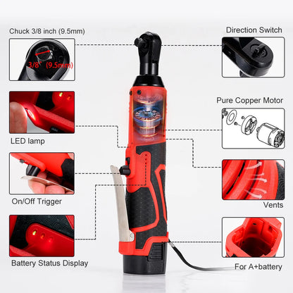 Cordless Electric Ratchet Wrench with 65N.m Torque - Smarsty