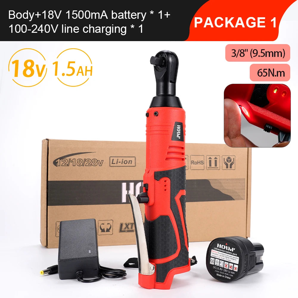 Cordless Electric Ratchet Wrench with 65N.m Torque - Smarsty