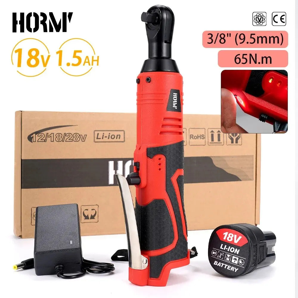 Cordless Electric Wrench 65Nm Right Angle Ratchet Tool - Smarsty