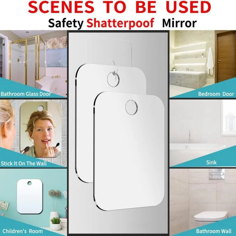 Acrylic Anti Fog Shower Mirror for Shaving and Makeup - Smarsty