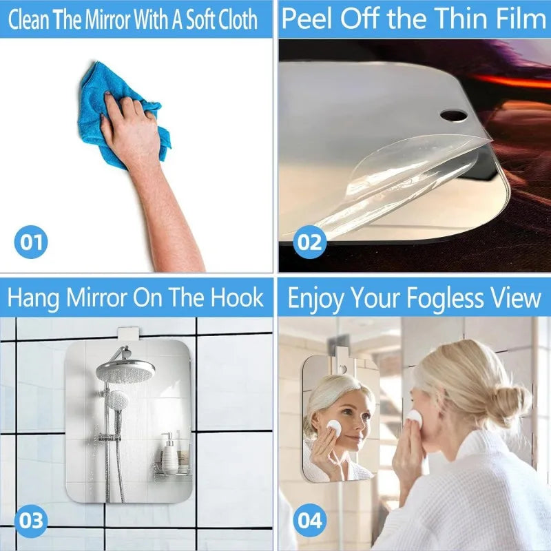 Acrylic Anti Fog Shower Mirror for Shaving and Makeup - Smarsty