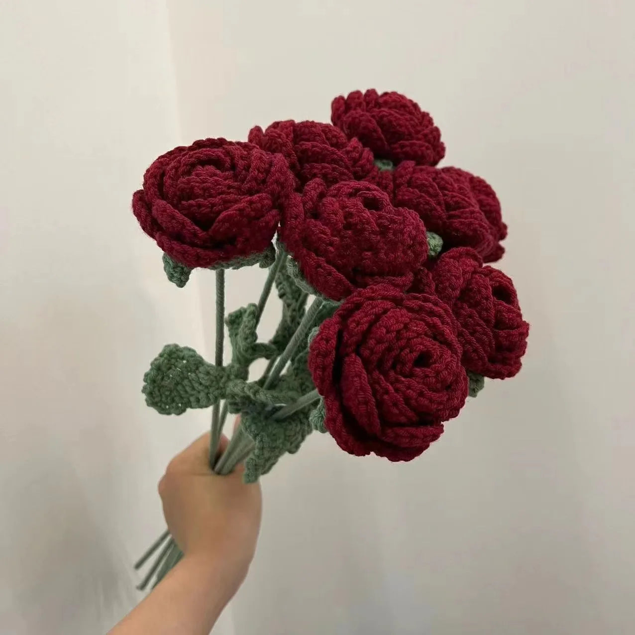 Efun Crochet Rose Bouquet for Elegant Home Decoration - Smarsty