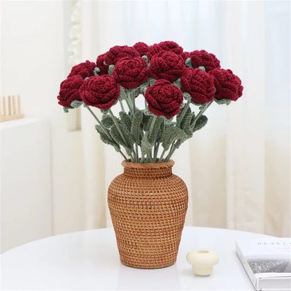 Efun Crochet Rose Bouquet for Elegant Home Decoration - Smarsty