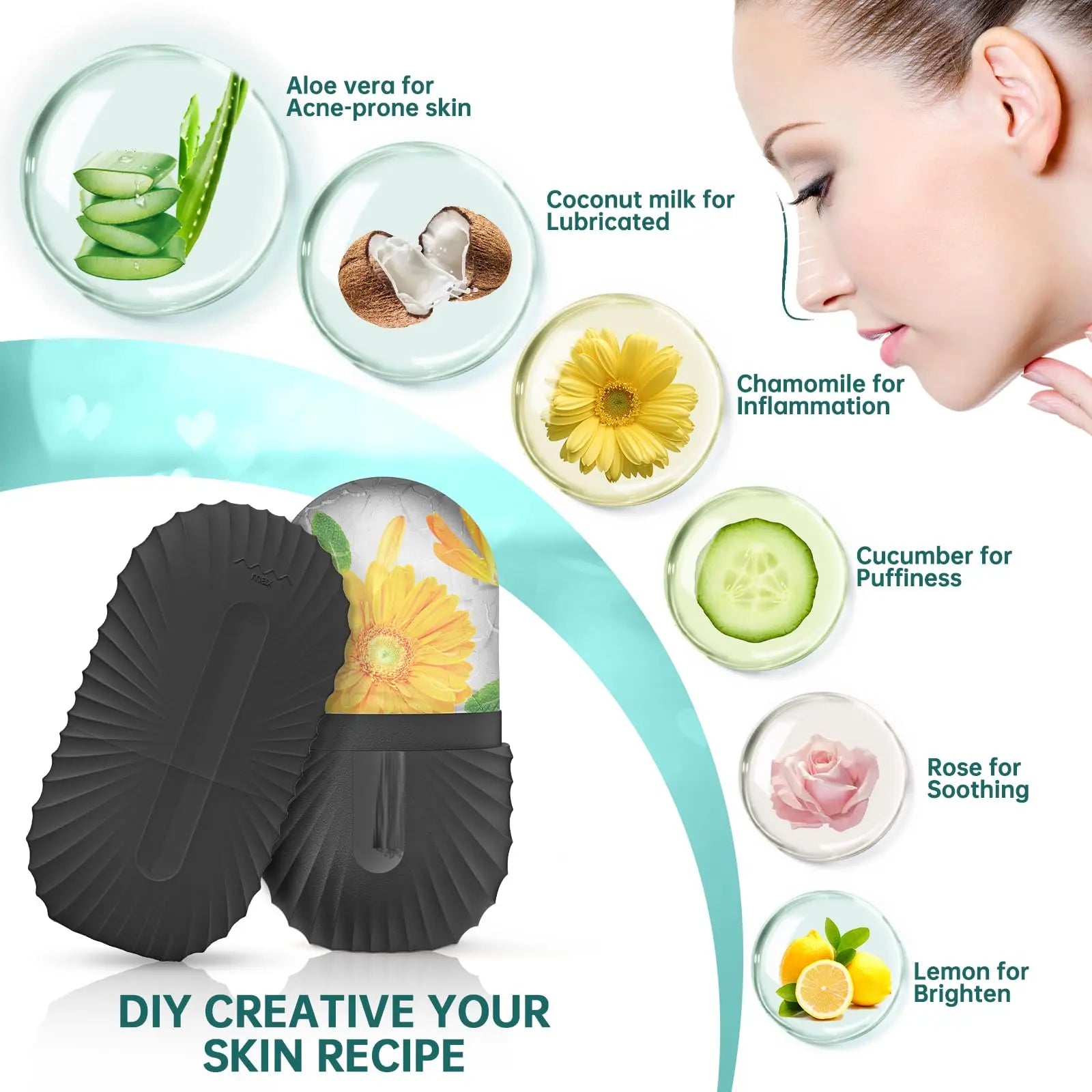 Ice Face Roller Set for Lifting and Contouring - Smarsty