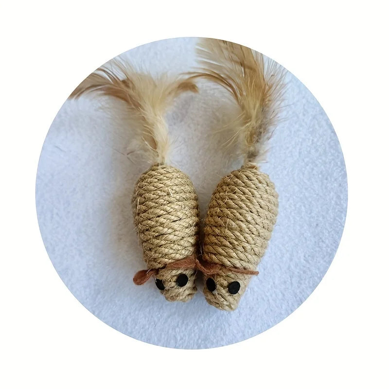 Sisal Plush Cat Mice Toy for Interactive Play - Smarsty