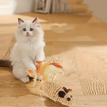Sisal Plush Cat Mice Toy for Interactive Play - Smarsty