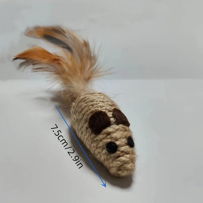 Sisal Plush Cat Mice Toy for Interactive Play - Smarsty