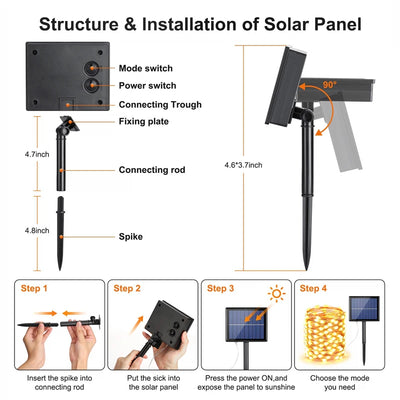 Solar LED Outdoor String Lights for Wedding Decor - Smarsty