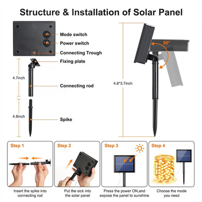 Solar LED Outdoor String Lights for Wedding Decor - Smarsty