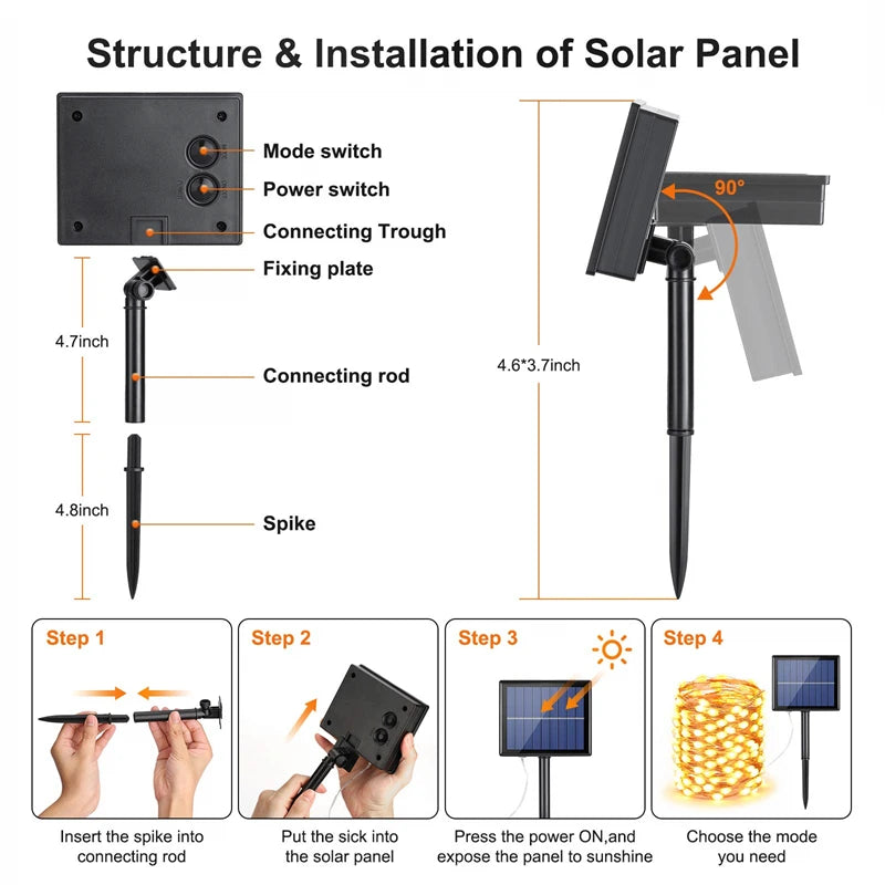 Solar LED Outdoor String Lights for Wedding Decor - Smarsty