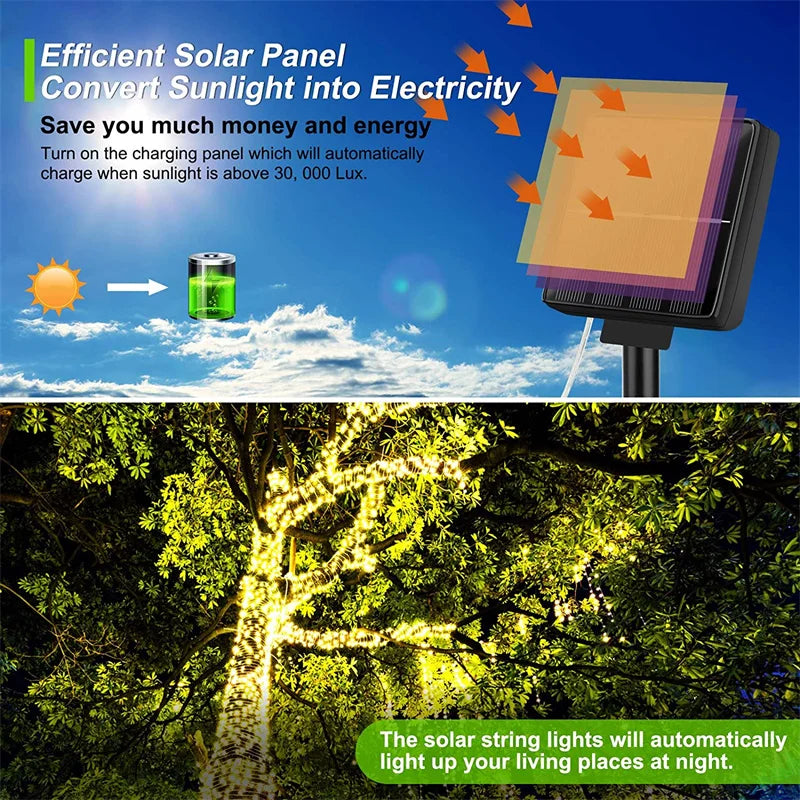 Solar LED Outdoor String Lights for Wedding Decor - Smarsty