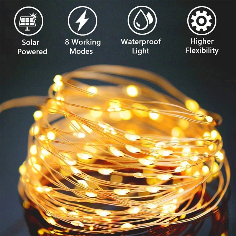 Solar LED Outdoor String Lights for Wedding Decor - Smarsty