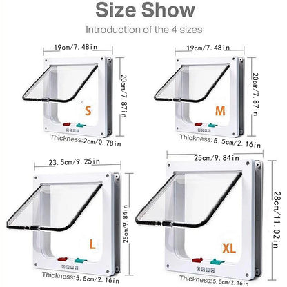 Two-Way Cat Door With Acrylic Glass Design - Smarsty