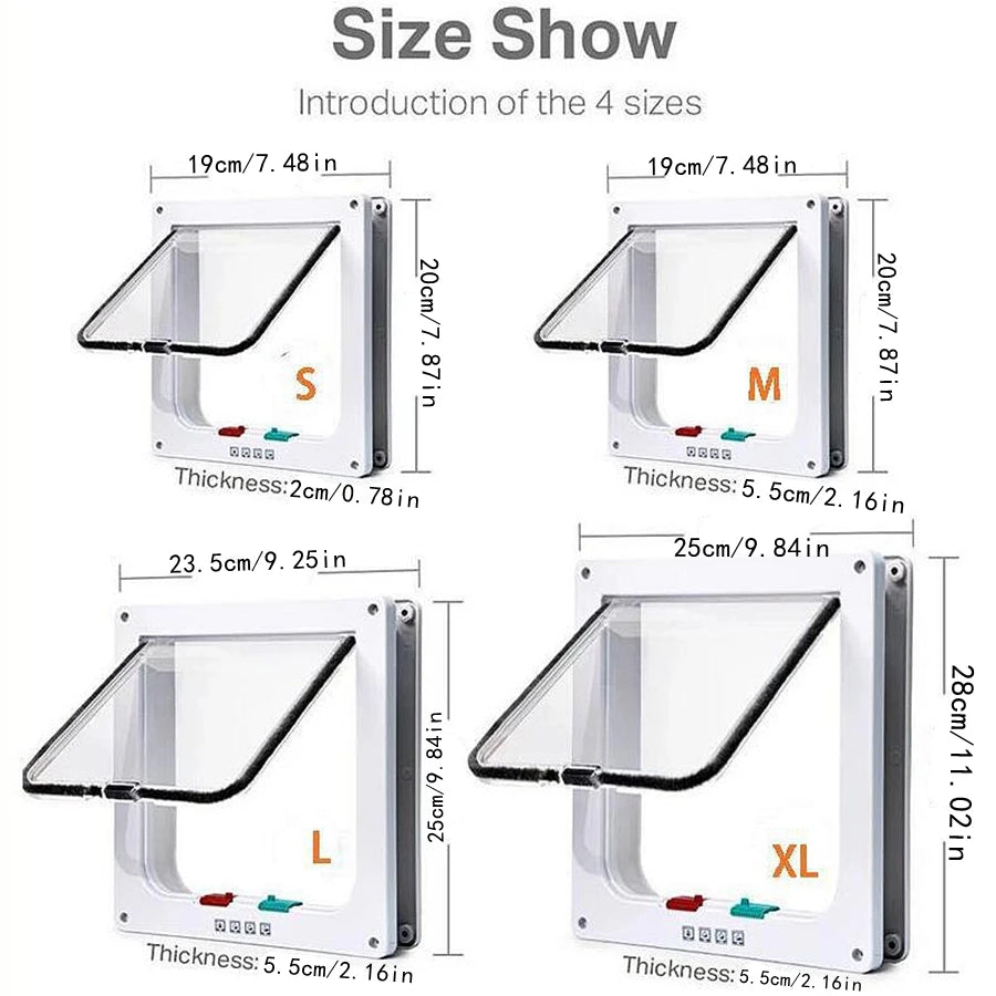 Two-Way Cat Door With Acrylic Glass Design - Smarsty