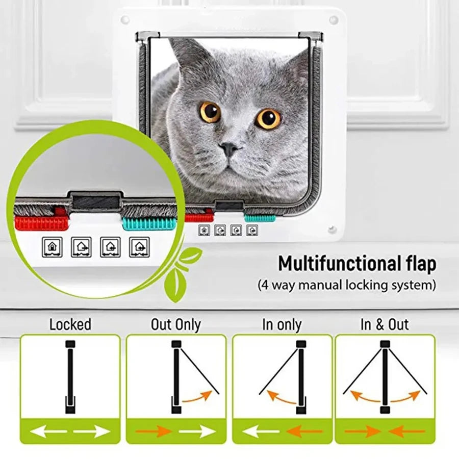 Two-Way Cat Door With Acrylic Glass Design - Smarsty