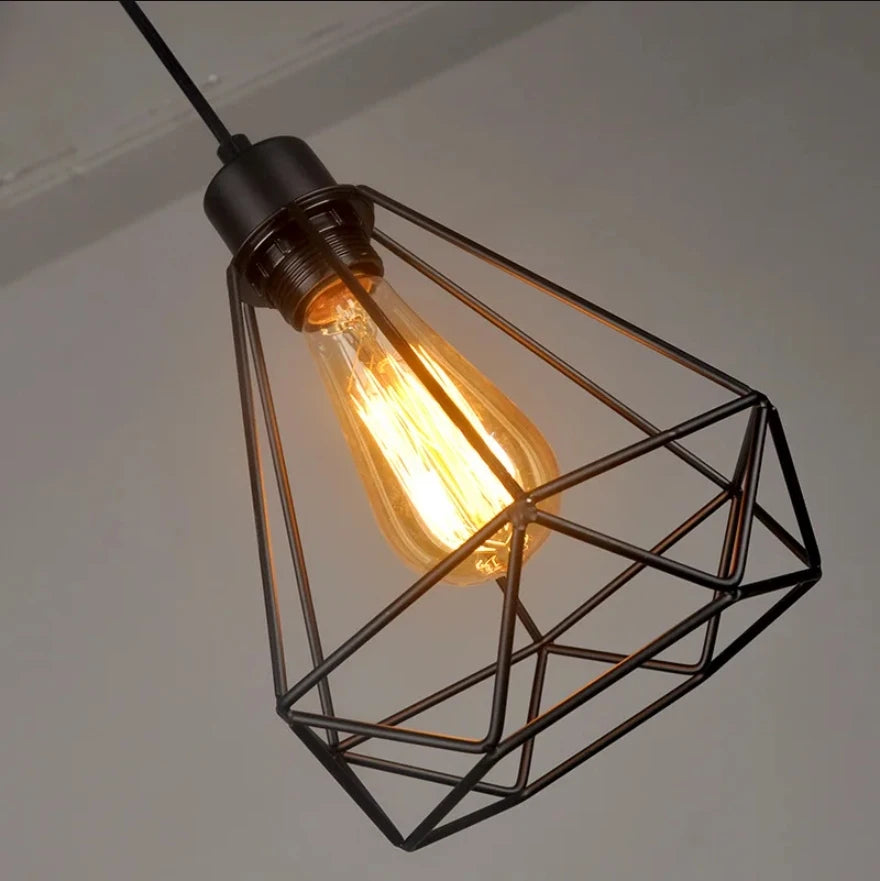 Retro Nordic Geometric Pendant Light Fixture for Unique Decor - Smarsty
