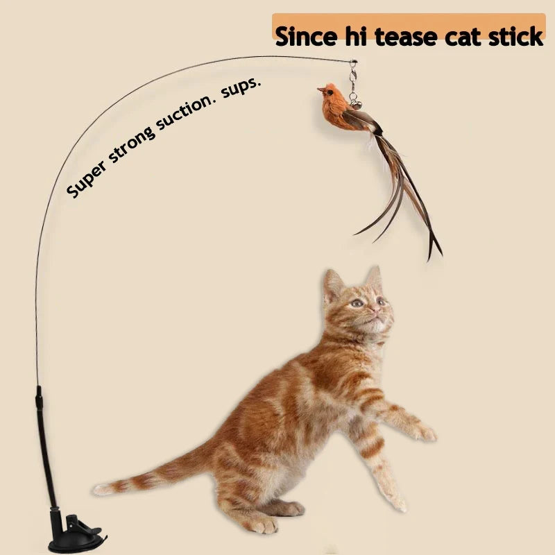 Upgraded Feather Cat Teasing Stick for Interactive Play - Smarsty