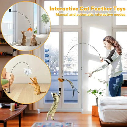 Upgraded Feather Cat Teasing Stick for Interactive Play - Smarsty