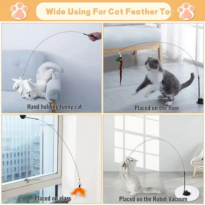 Upgraded Feather Cat Teasing Stick for Interactive Play - Smarsty