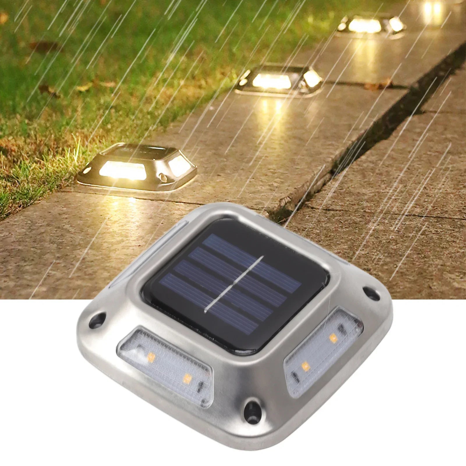 Solar Ground Light With 8 LEDs Waterproof Warm Glow - Smarsty