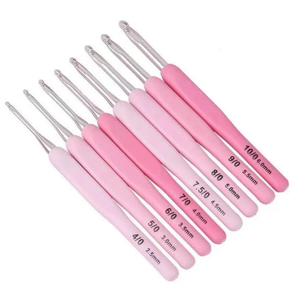 Ergonomic 9 Piece Crochet Hook Set for Knitting - Smarsty