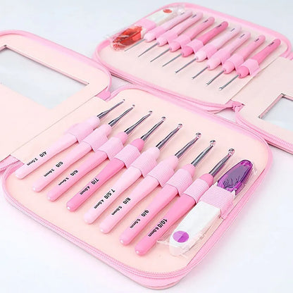 Ergonomic 9 Piece Crochet Hook Set for Knitting - Smarsty