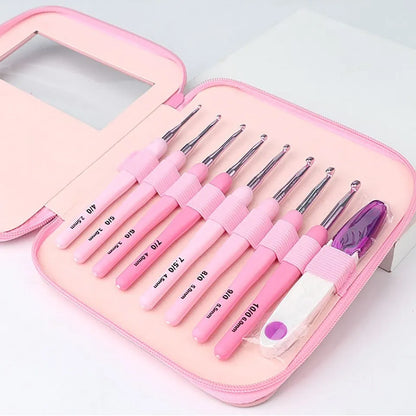 Ergonomic 9 Piece Crochet Hook Set for Knitting - Smarsty