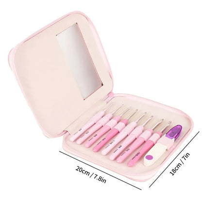 Ergonomic 9 Piece Crochet Hook Set for Knitting - Smarsty