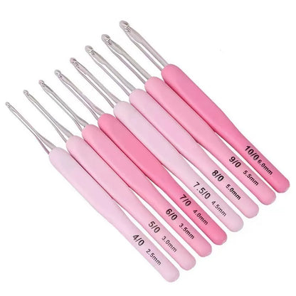 Ergonomic 9 Piece Crochet Hook Set for Knitting - Smarsty