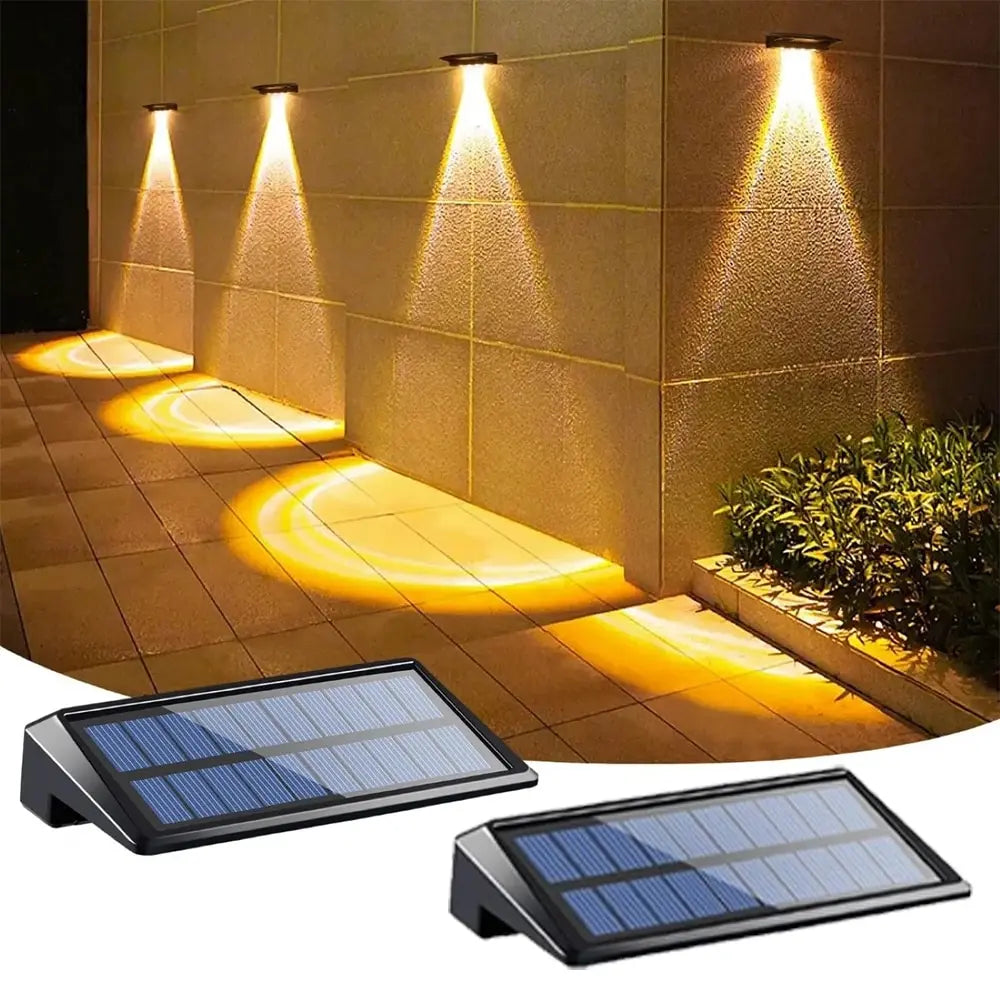2 Pack Solar Wall Lights Waterproof LED Outdoor Lighting - Smarsty