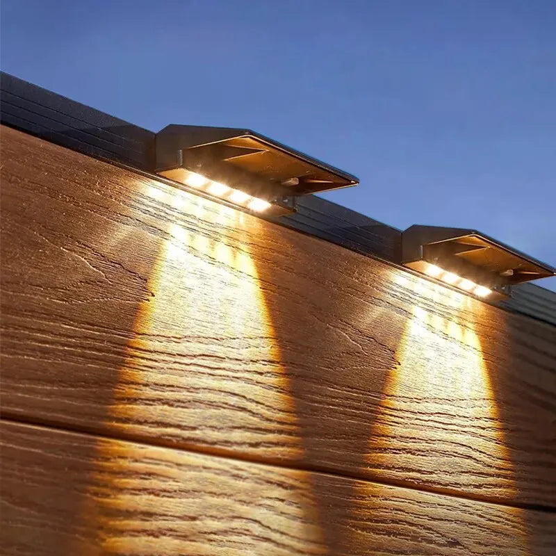 2 Pack Solar Wall Lights Waterproof LED Outdoor Lighting - Smarsty