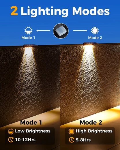 2 Pack Solar Wall Lights Waterproof LED Outdoor Lighting - Smarsty