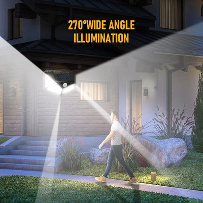 100 LED Solar Wall Lamp with Motion Sensor Waterproof Outdoor Light - Smarsty