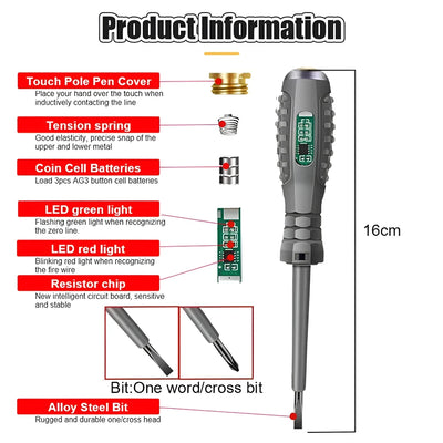 Non-Contact Screwdriver Neon Bulb Indicator Tester - Smarsty