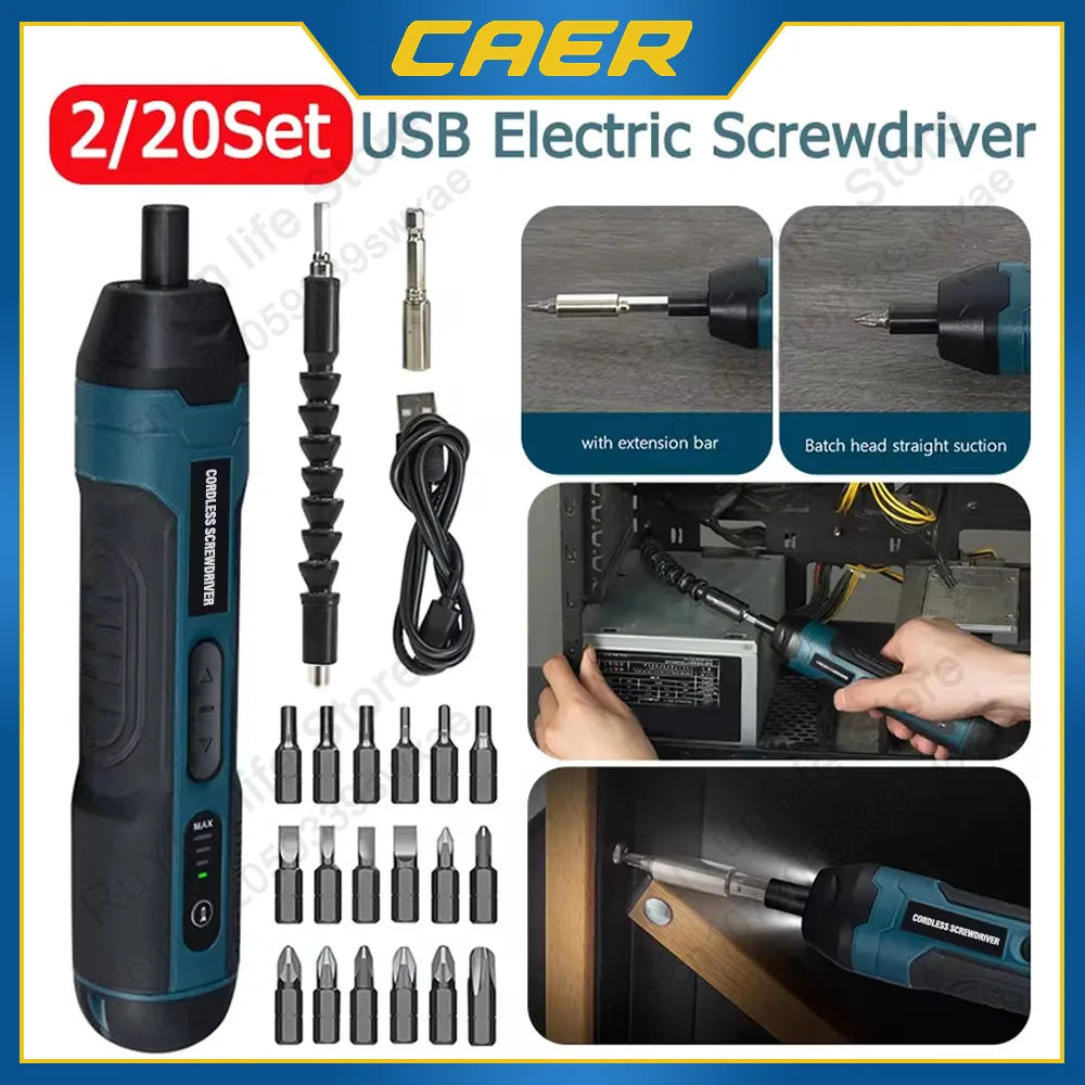 Mini Cordless Electric Screwdriver with Rechargeable Battery - Smarsty