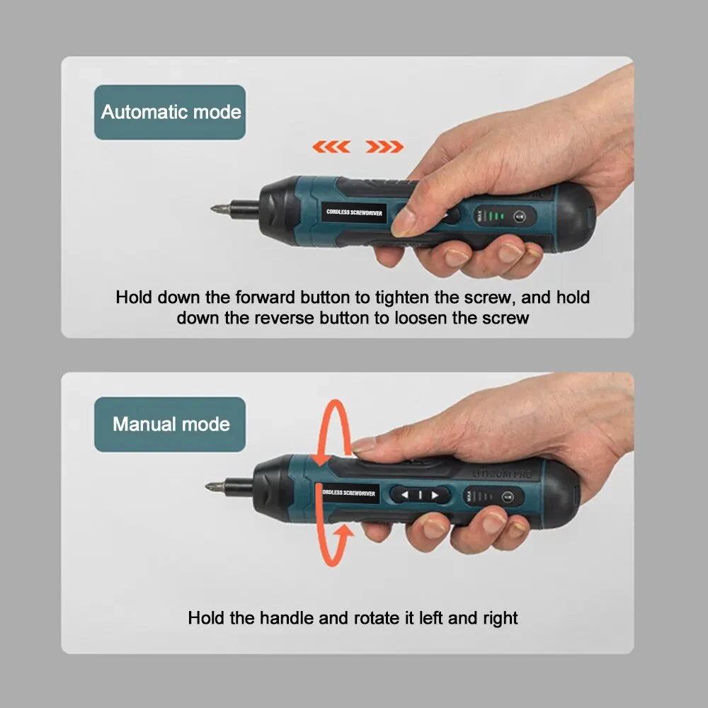 Mini Cordless Electric Screwdriver with Rechargeable Battery - Smarsty