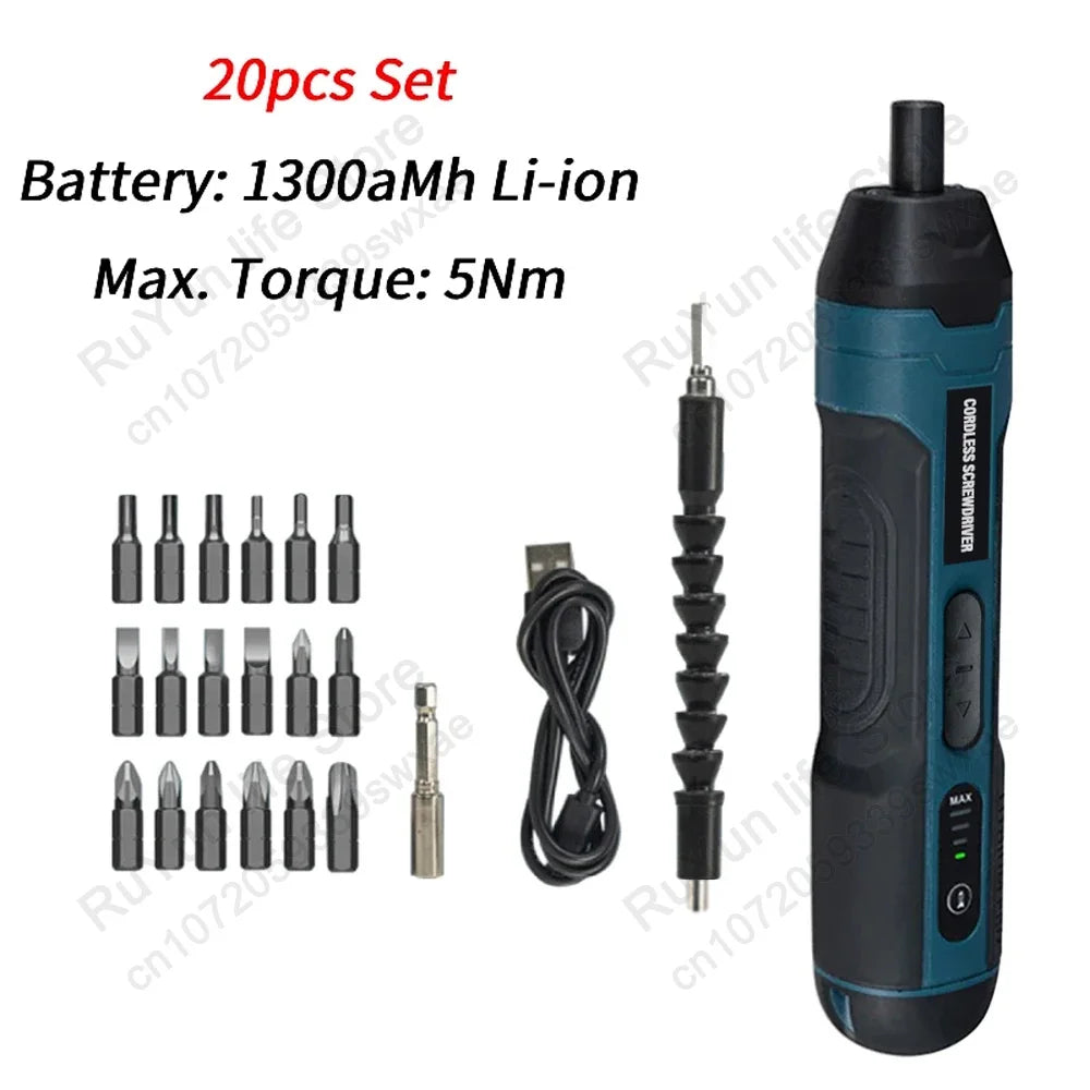 Mini Cordless Electric Screwdriver with Rechargeable Battery - Smarsty