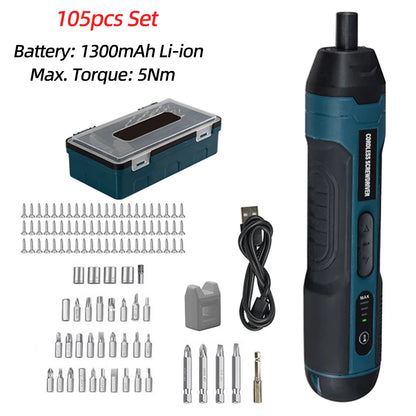 Mini Cordless Electric Screwdriver with Rechargeable Battery - Smarsty