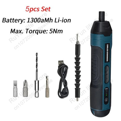 Mini Cordless Electric Screwdriver with Rechargeable Battery - Smarsty